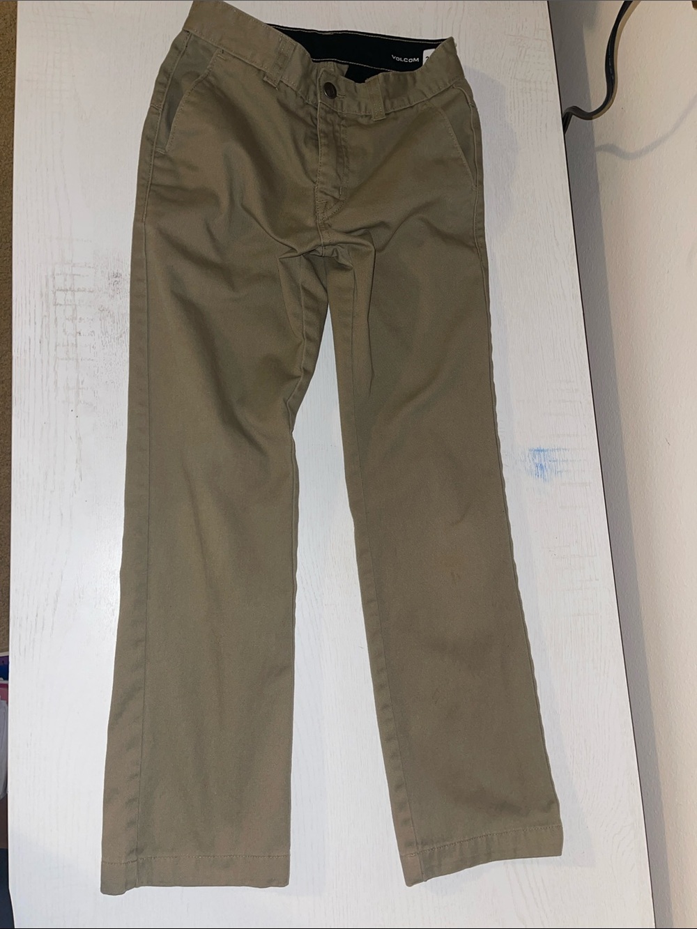 Volcom Men’s Khaki Straight-Leg Chinos in Olive